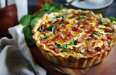 Quiche de tocino y espinaca